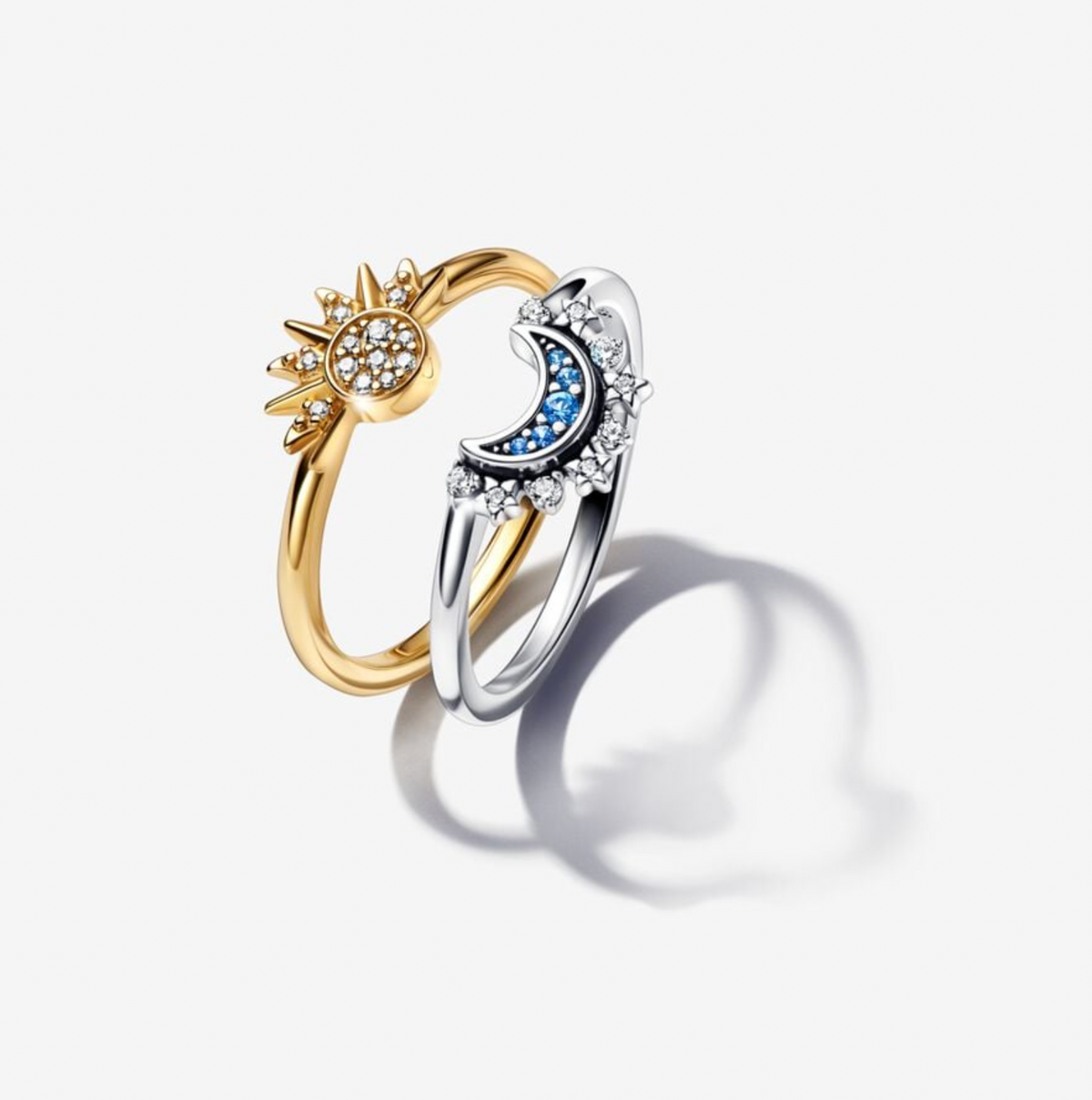 Celestial rings Sun and Moon for best friends